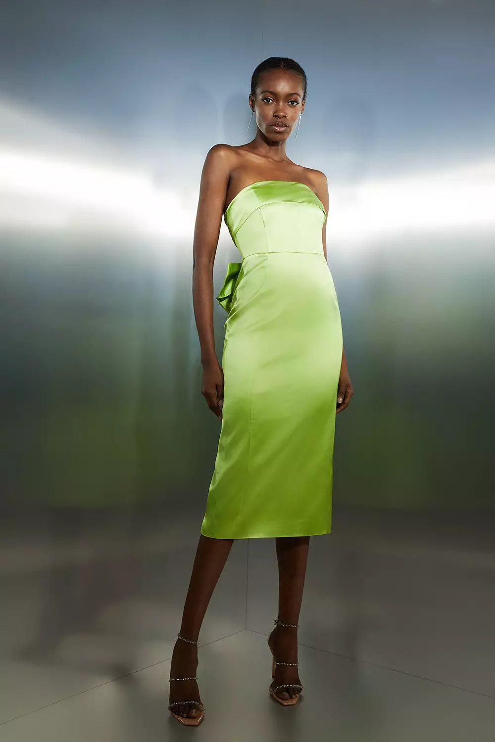 Lime green strapless clearance dress